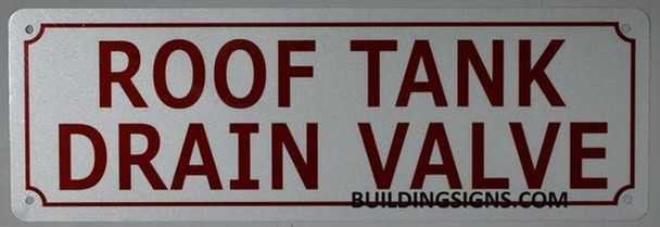 Tank Drain Valve Sign