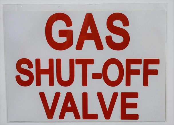 Gas Shut-Off Valve Sticker Sign