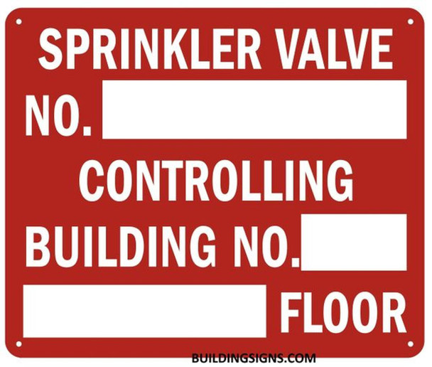 Sprinkler Valve Number Controlling Building Sign