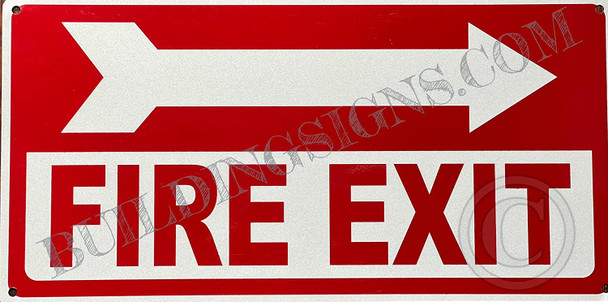 FIRE EXIT Right Arrow Sign