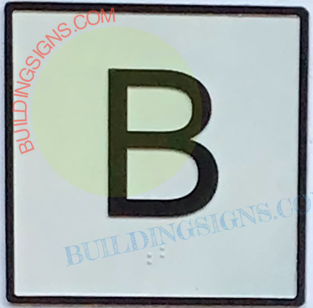 Elevator Floor Number B Sign- Elevator JAMB Plate Floor B SIGN