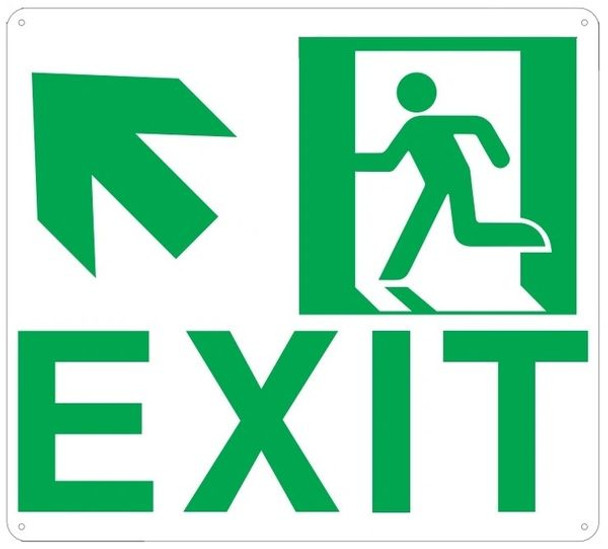 PHOTOLUMINESCENT EXIT SIGN HEAVY DUTY / GLOW IN THE DARK "EXIT" SIGN HEAVY DUTY