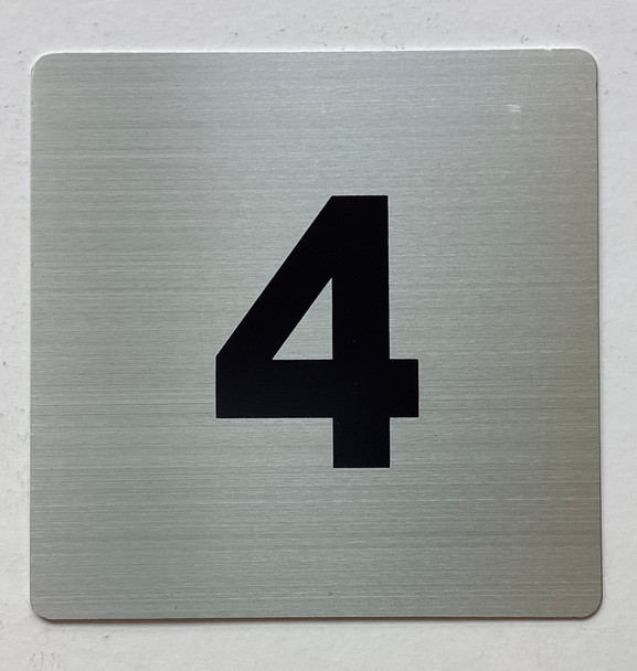 Apartment number 4 sign