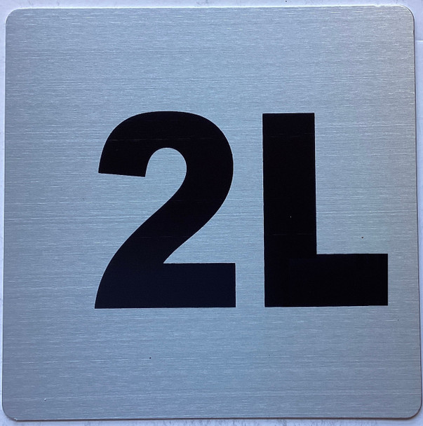 Apartment number 2L sign