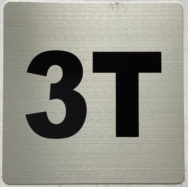 Apartment number 3T sign