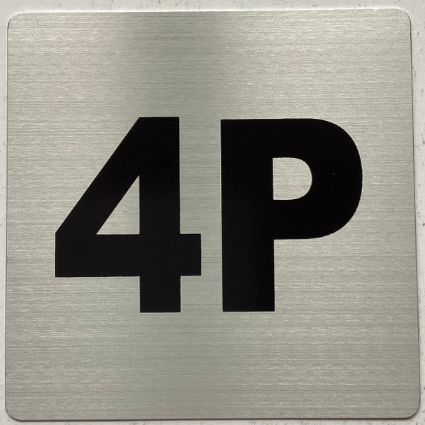 Apartment number 4P sign