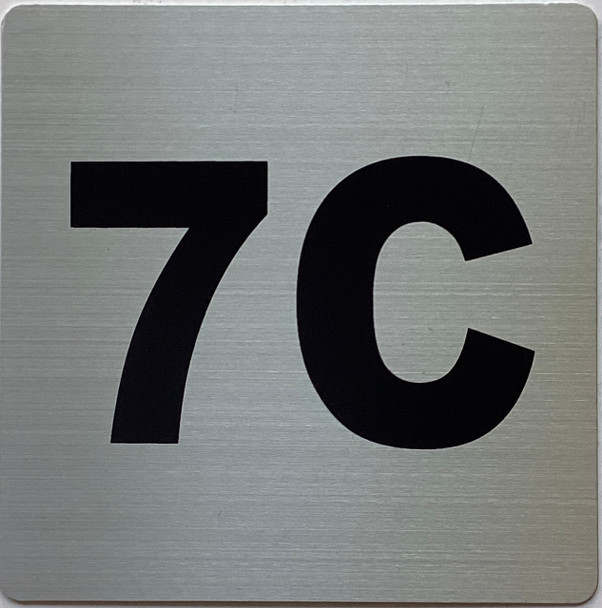 Apartment number 7C sign