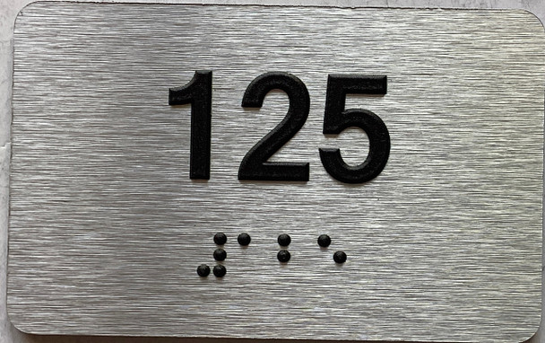 apartment number 125 sign