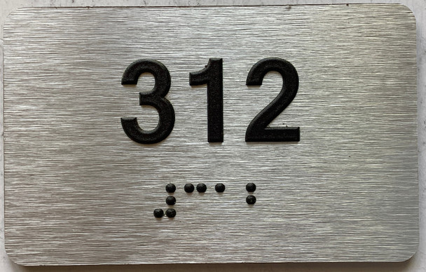 apartment number 312 sign