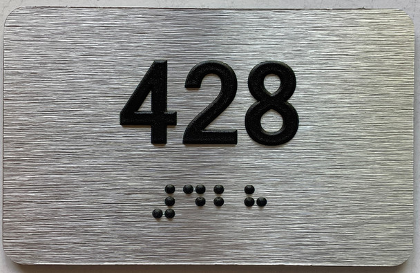 apartment number 428 sign