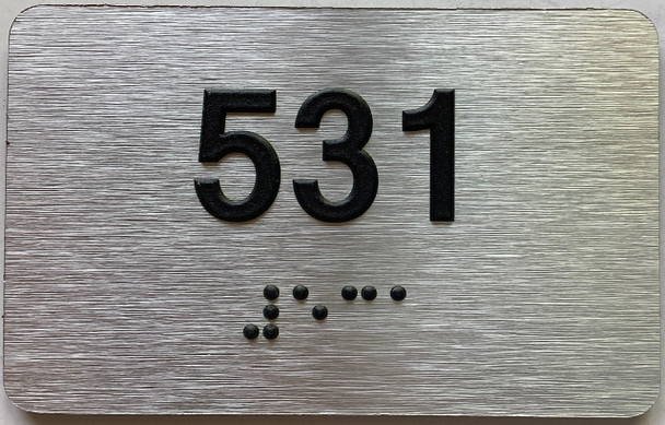 apartment number 531 sign