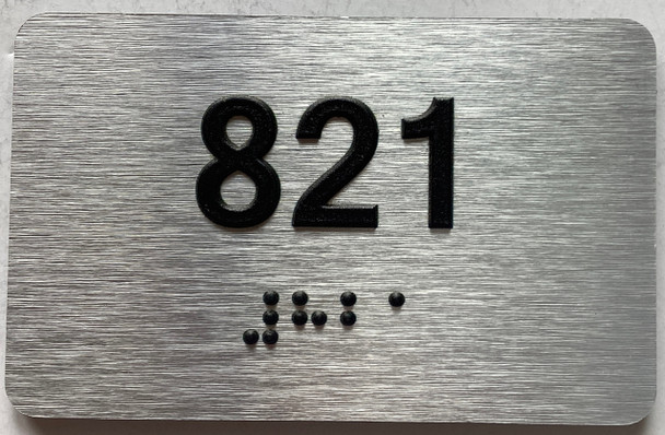 apartment number 821 sign