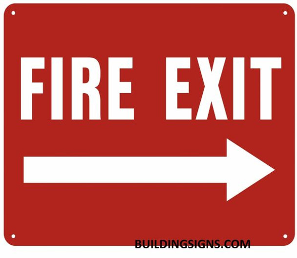 FIRE EXIT Arrow Right Sign