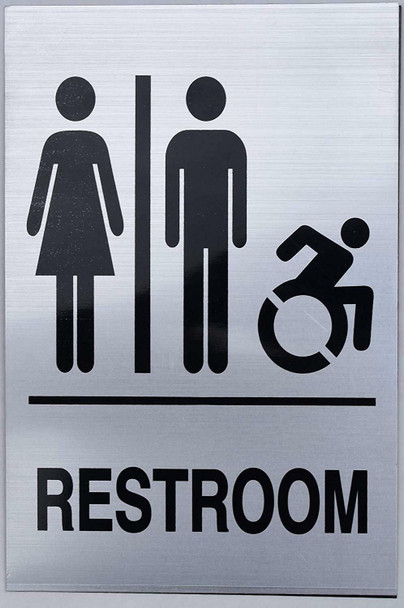 Unisex Restroom - Sign. 6"x9" Sign