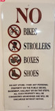 NO STORAGE IN HALLWAY COMPLIANCE SIGN