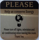 HPD 5 PACK - PLEASE HELP US CONSERVE ENERGY SIGN
