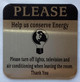 5 PACK - PLEASE HELP US CONSERVE ENERGY COMPLIANCE SIGN