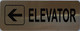 FD ELEVATOR LEFT ARROW SIGN