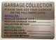 NYC HPD NYC GARBAGE COLLECTION SIGN