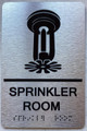 SPRINKLER ROOM COMPLIANCE SIGN WITH RAISED LETTERS