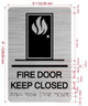 FD FIRE DOOR KEEP CLOSED SIGN WITH RAISED LETTERS