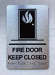 FIRE DOOR KEEP CLOSED SAFETY SIGN WITH RAISED LETTERS