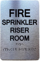 NYC FIRE SPRINKLER RISER ROOM SIGN WITH RAISED LETTERS