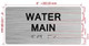 FD WATER MAIN SIGN WITH RAISED LETTERS