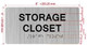 FD STORAGE CLOSET SIGN WITH RAISED LETTERS