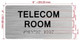 FD TELECOM ROOM SIGN WITH RAISED LETTERS