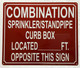 HPD COMBINATION SPRINKLER STANDPIPE CURB BOX LOCATED FEET OPPOSITE THIS SIGN SIGN
