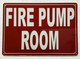 FD FIRE PUMP ROOM SIGN