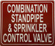 COMBINATION STANDPIPE AND SPRINKLER CONTROL VALVE SAFETY SIGN