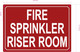 NYC FIRE SPRINKLER RISER ROOM SIGN