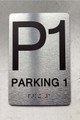 NYC FLOOR NUMBER SIGN WITH RAISED LETTERS THE PARK AVE LINE (P1- PARKING 1)