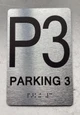 NYC FLOOR NUMBER SIGN WITH RAISED LETTERS THE PARK AVE LINE (P3-PARKING 3)