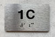 FD APT NUMBER 1C SIGN-UNIT NUMBER SIGN WITH RAISED LETTERS