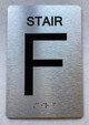 FLOOR NUMBER SAFETY SIGN WITH RAISED LETTERS THE PARK AVE LINE (STAIR F)