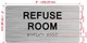 FD REFUSE ROOM SIGN WITH RAISED LETTERS THE PARK AVE LINE