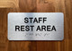 HPD STAFF REST AREA SIGN WITH RAISED LETTERS