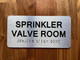 FD SPRINKLER VALVE ROOM SIGN WITH RAISED LETTERS