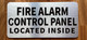 HPD FIRE ALARM CONTROL PANEL LOCATED INSIDE SIGN WITH RAISED LETTERS/IMAGE NO BRAILLE