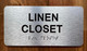FD LINEN CLOSET SIGN WITH RAISED LETTERS