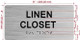 HPD LINEN CLOSET SIGN WITH RAISED LETTERS