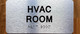 FD HVAC ROOM SIGN WITH RAISED LETTERS