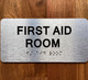 FIRST AID ROOM COMPLIANCE SIGN WITH RAISED LETTERS