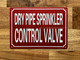 FD DRY PIPE SPRINKLER CONTROL VALVE SIGN