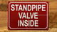 SPRINKLER VALVE INSIDE SAFETY SIGN