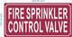 NYC FIRE SPRINKLER CONTROL VALVE SIGN