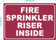 FD FIRE SPRINKLER RISER INSIDE SIGN
